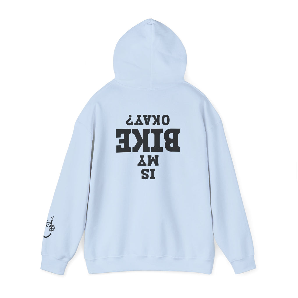 Rad-Biker American Flag Hoodie — 'Is My Bike Okay?' Graphic Hooded Sweatshirt