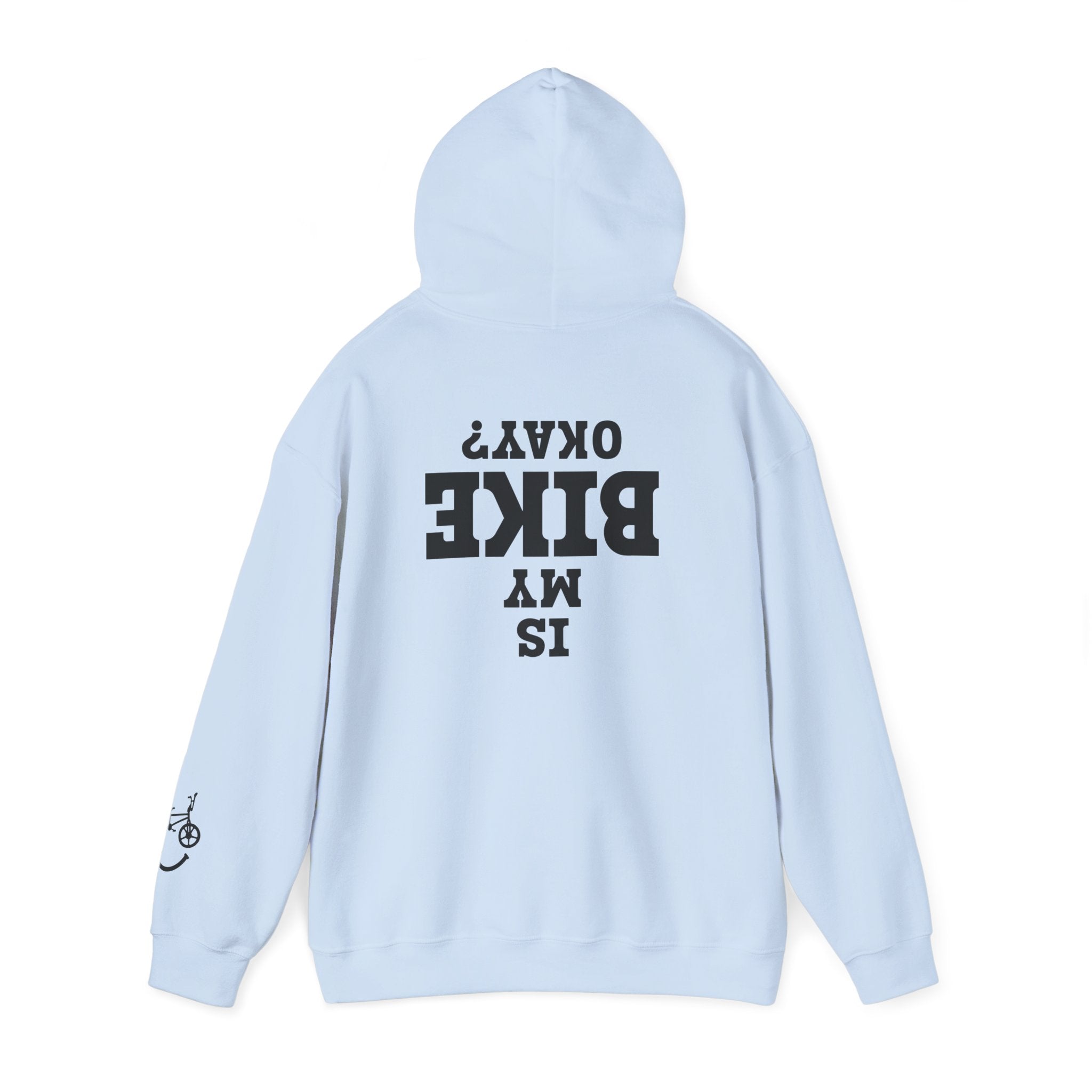 Rad-Biker American Flag Hoodie — 'Is My Bike Okay?' Graphic Hooded Sweatshirt