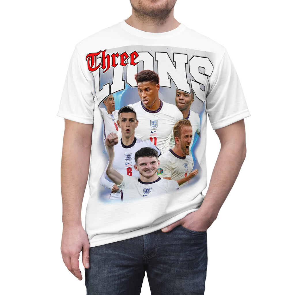 Team-Three Lions England Football Team Tee — Soccer Fan Jersey