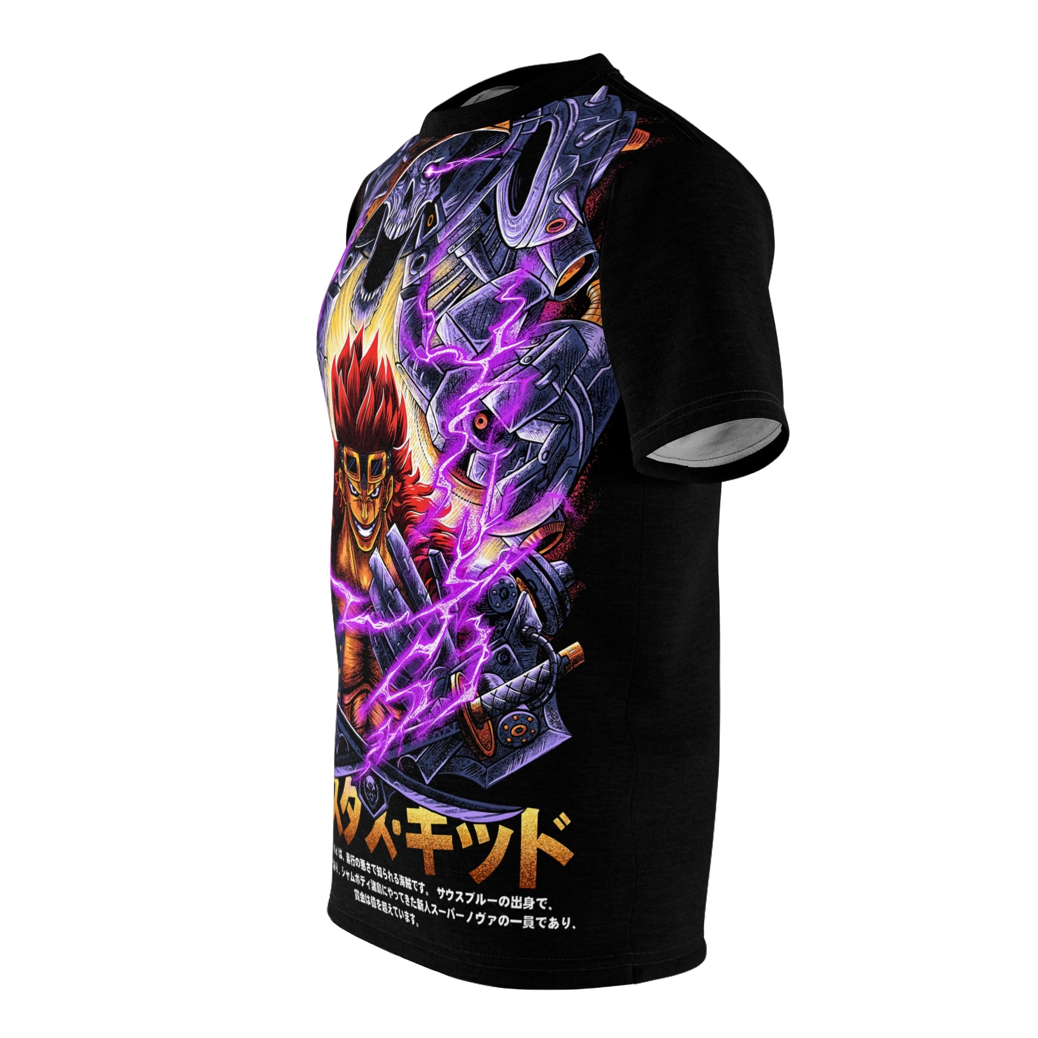Anime- Demonic Warrior Graphic Tee — Japanese Text All-Over Print