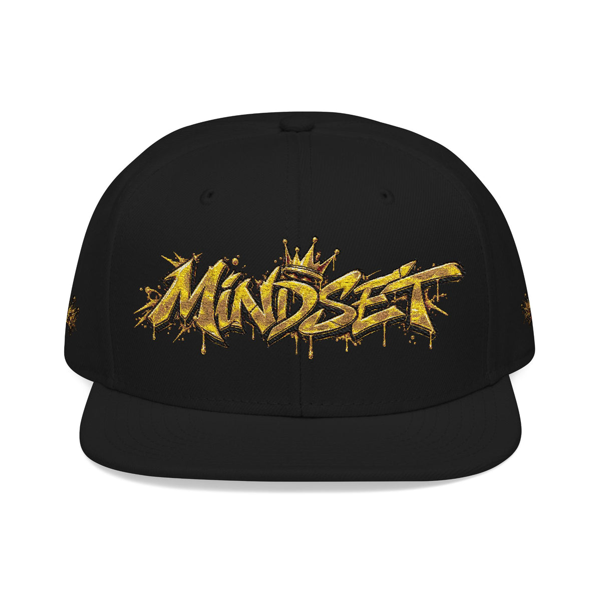 Hat-Embroidered Gold Graffiti Snapback Hat