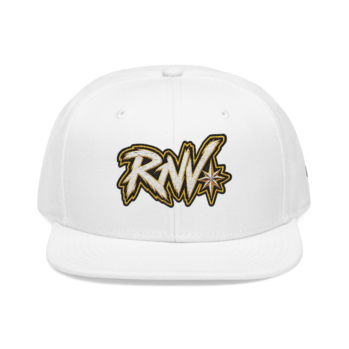 Hat-Embroidered Gold Graffiti Snapback Hat