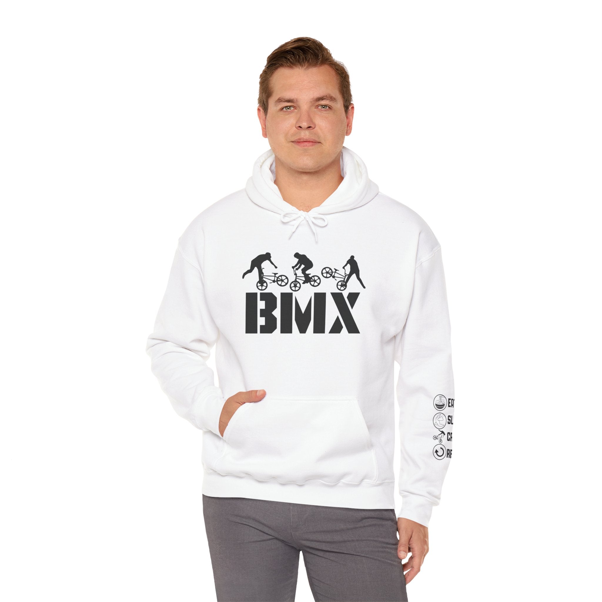 Rad-BMX Rider Hoodie — BMX Stunt Silhouettes Pullover for Riders & Fans