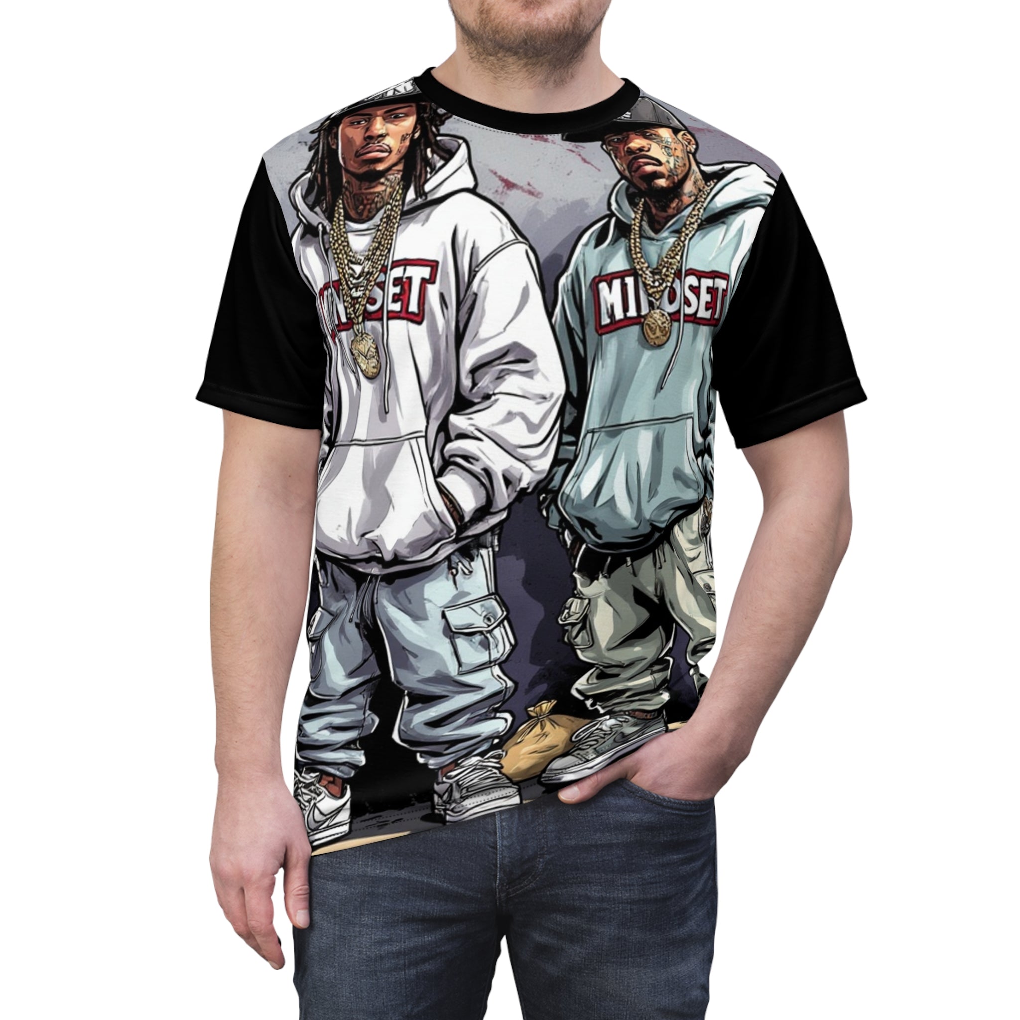 Mindset-Hip Hop Duo Graphic Tee — 'Mindset' Streetwear AOP Shirt
