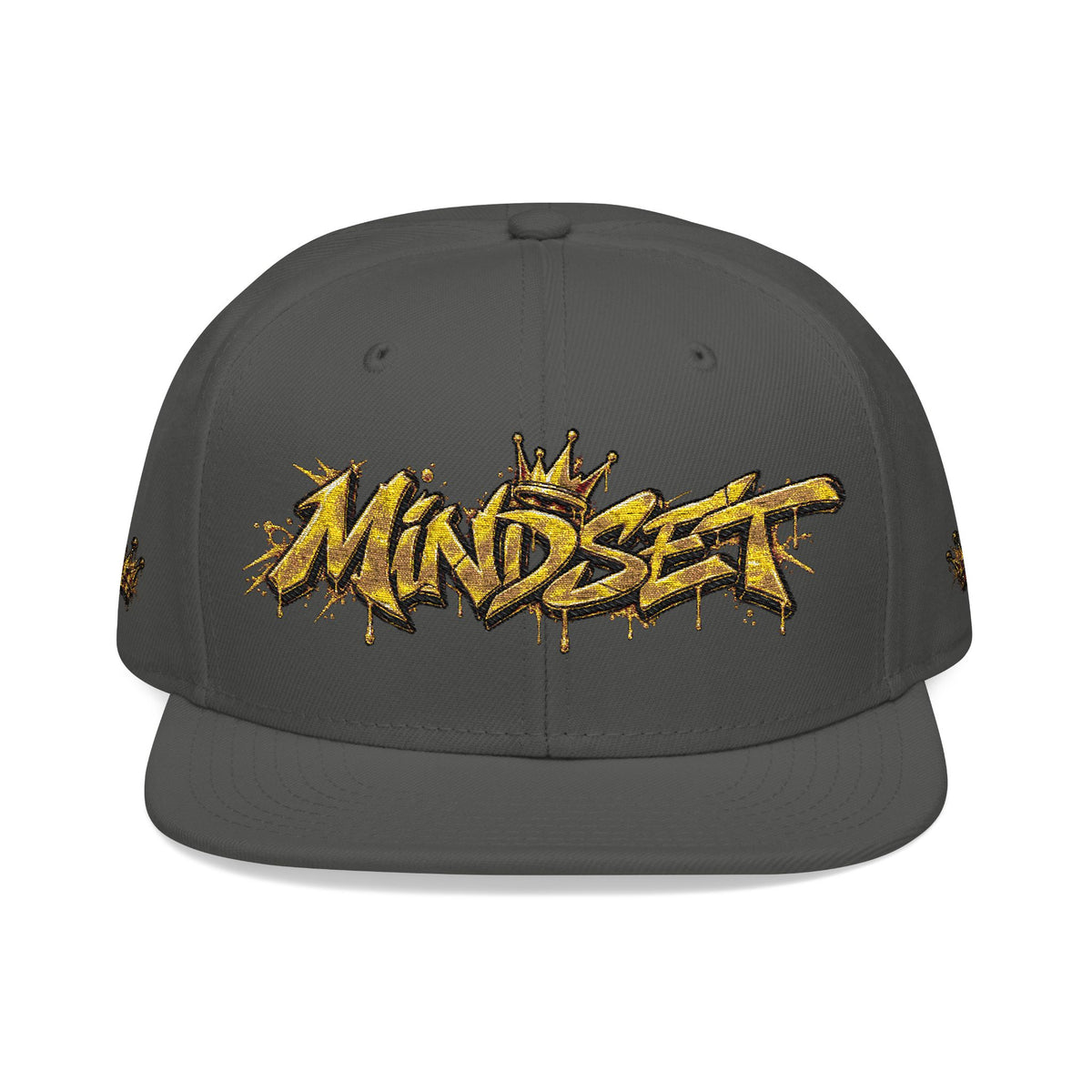 Hat-Embroidered Gold Graffiti Snapback Hat