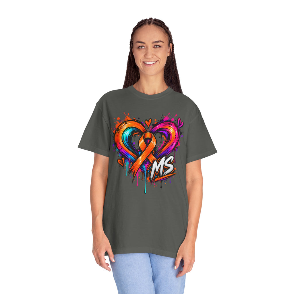 MS- Awareness Heart Ribbon T-Shirt — “Not All Wounds Are Visible” Neuropathy Support Tee