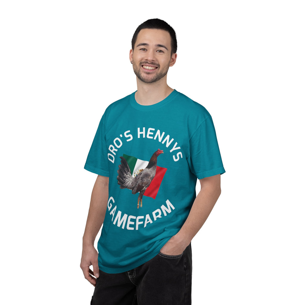Henny- Gamefarm Rooster T-Shirt — "Dro's Henny's Gamefarm" Poultry Farm Tee