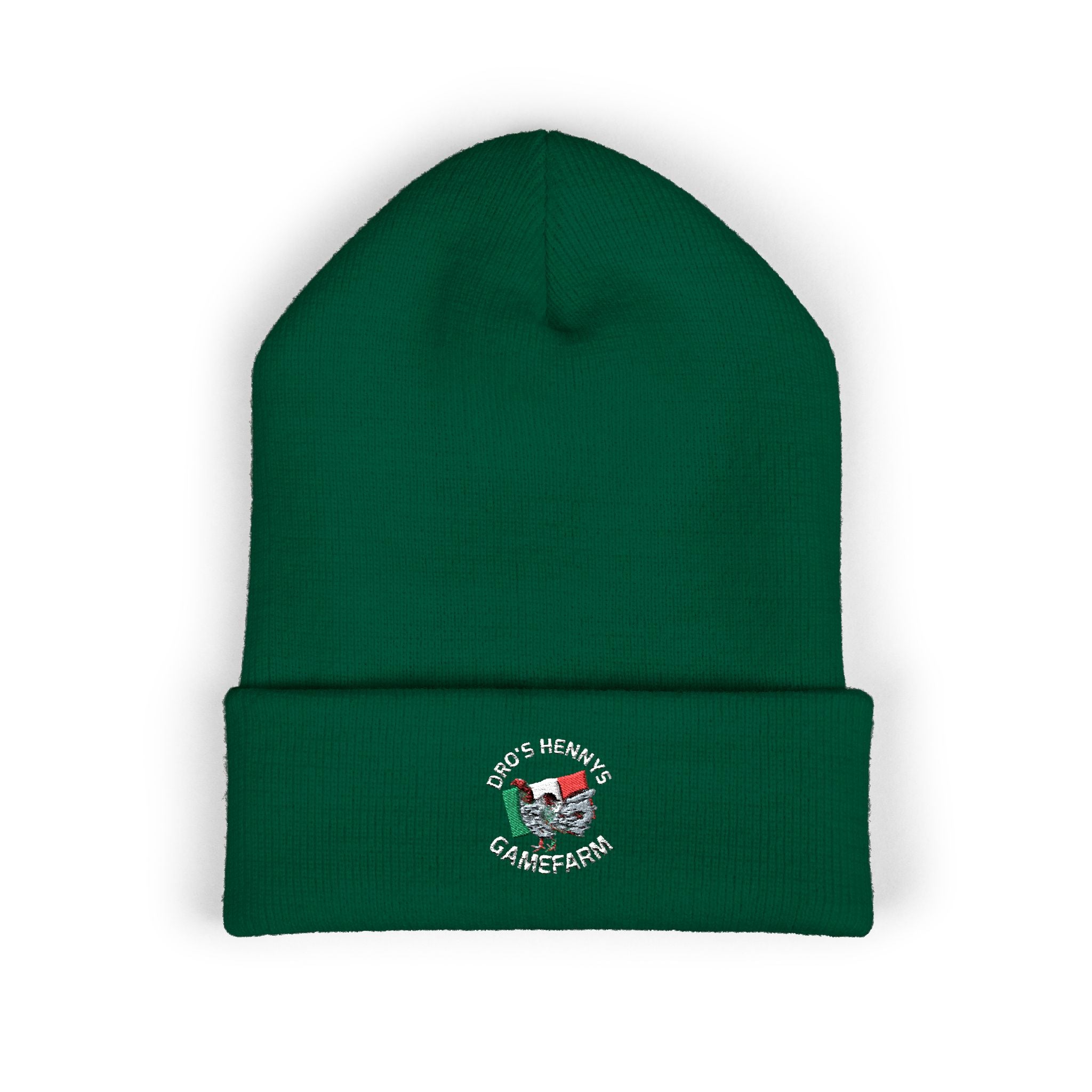 Henny-Embroidered "Fish & Friends Game Shack" Classic Cuffed Beanie — Winter Knit Hat