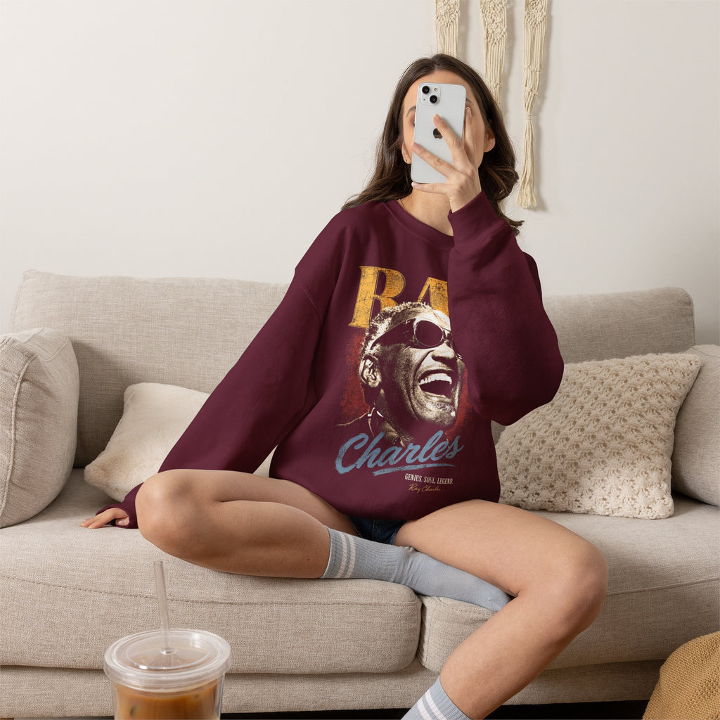 Legends- Crewneck Sweatshirt — "Ray Charles" Tribute Graphic