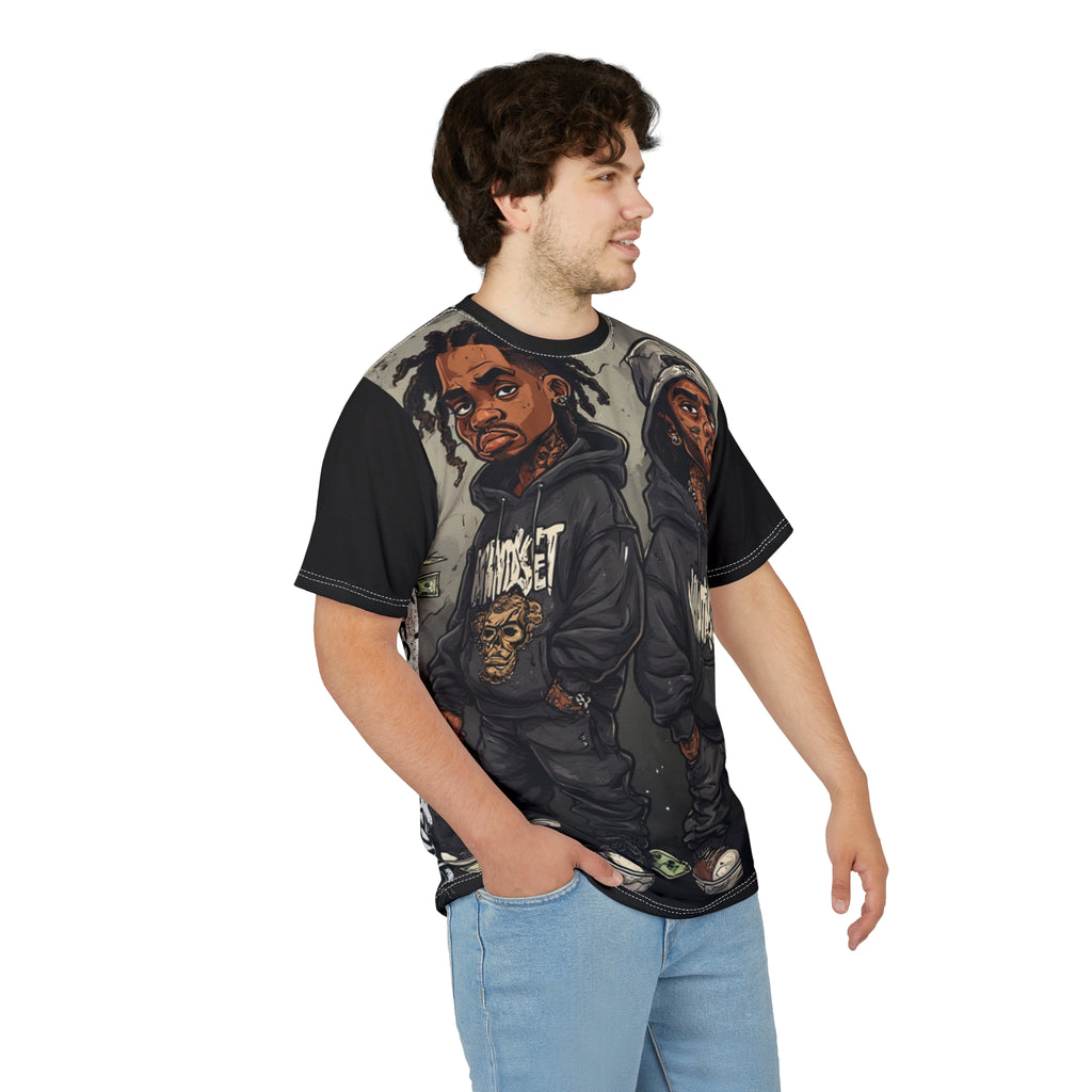 Mindset- Hip-Hop Duo Graphic Tee — Streetwear Cartoon Rappers All-Over Print