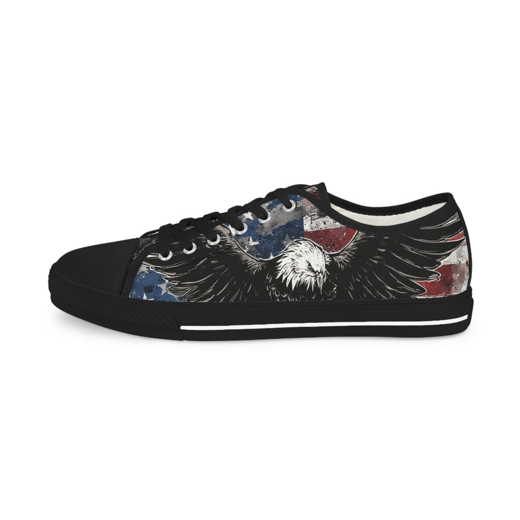 Mindset-Patriotic Eagle Low Top Sneakers — American Flag Graphic Men’s Shoes