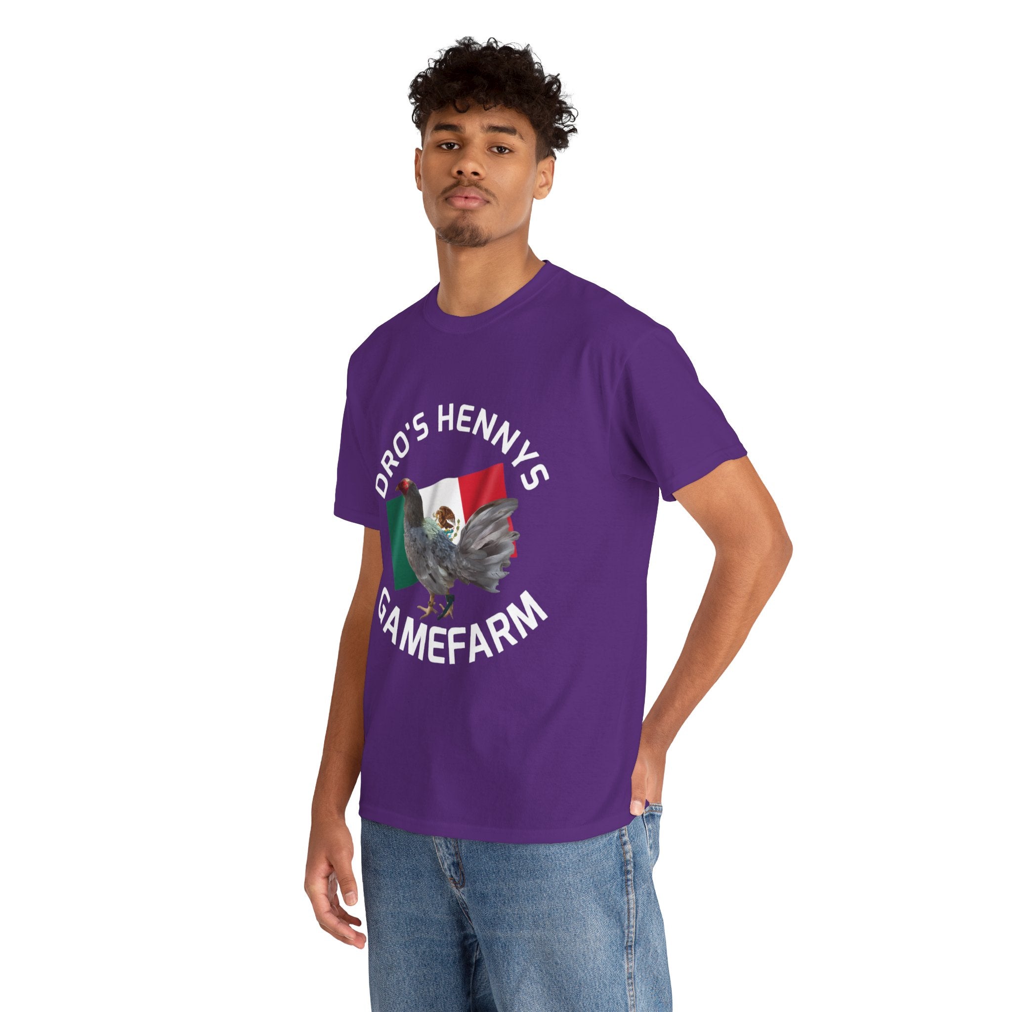 Henny-Gamefowl Tee — "Dro's Henny's Gamefarm" Mexican Flag Rooster Shirt