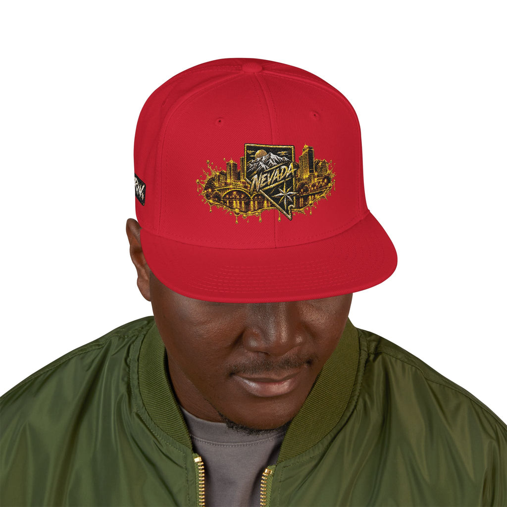 Hat-Embroidered City Gold Snapback Hat