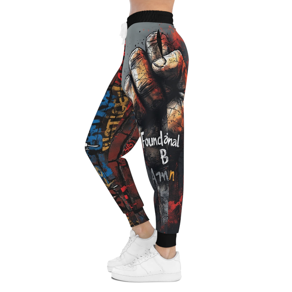 FBA -Gritty Fist Set- Athletic Joggers — Graphic All-Over Print Sweatpants