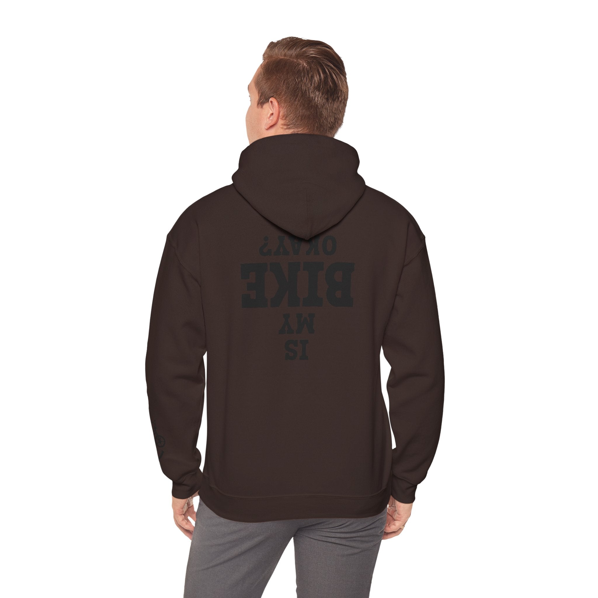 Rad-Biker American Flag Hoodie — 'Is My Bike Okay?' Graphic Hooded Sweatshirt