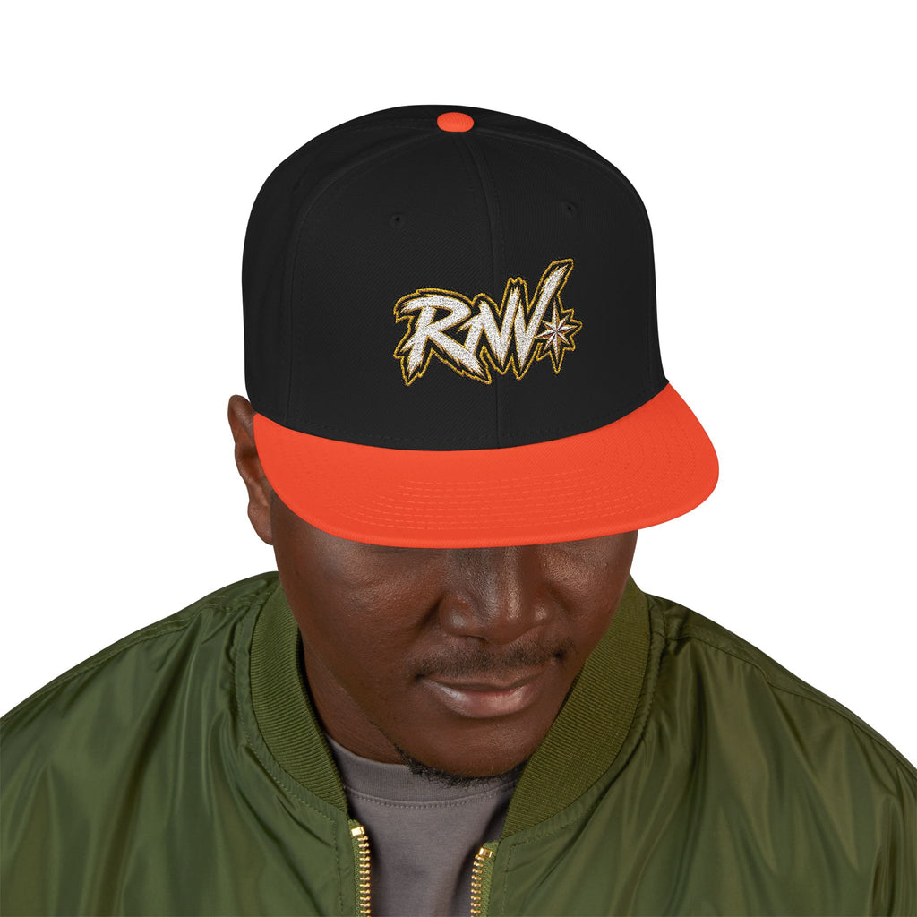 Hat-Embroidered Gold Graffiti Snapback Hat