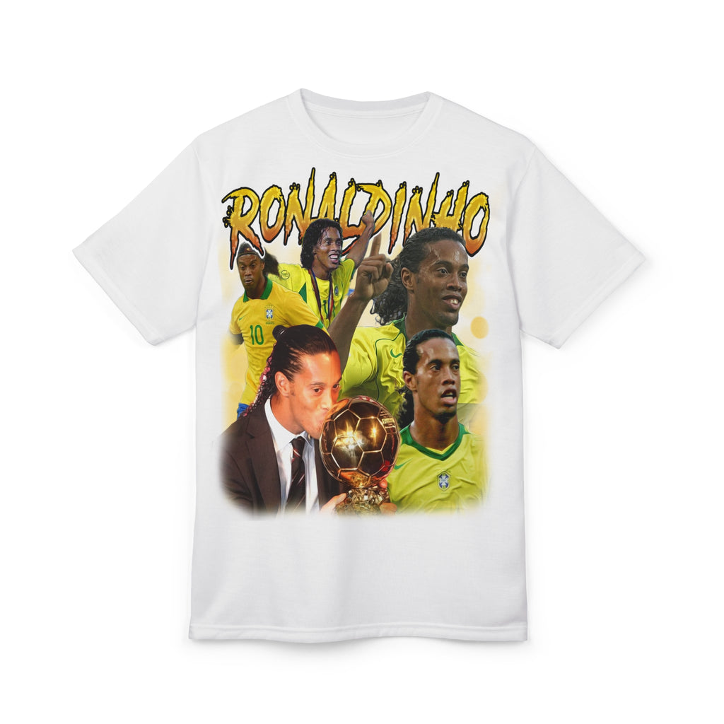Team-Legendary Soccer Collage Tee — Ronaldinho Graphic Shirt