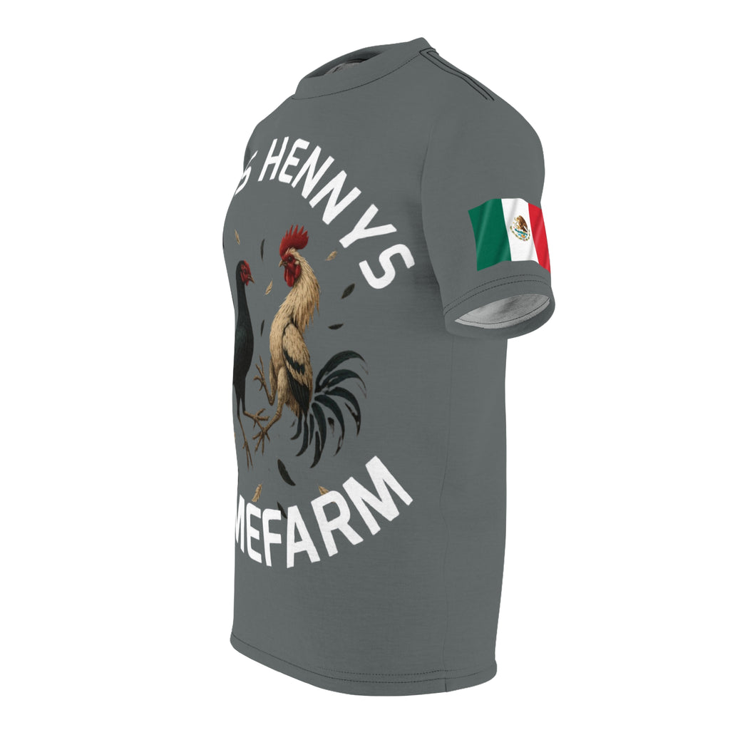 Henny- Gamefarm Roosters T‑Shirt — "Dro's Henny's Gamefarm" All‑Over Print Tee