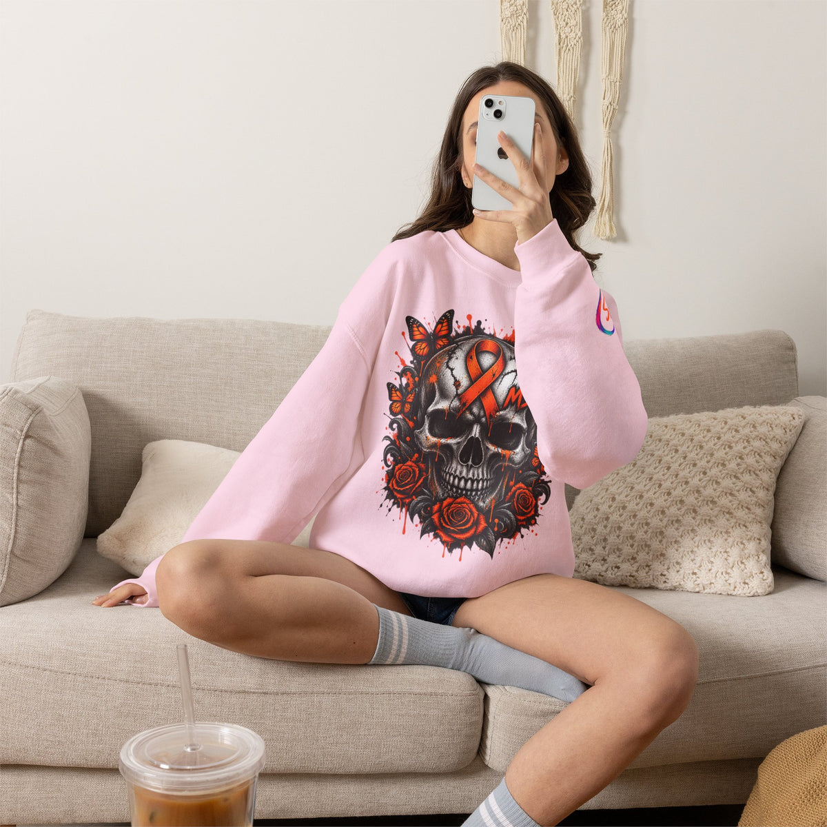 MS- Awareness Skull Crewneck Sweatshirt — "My Lesions Don’t Define Me"