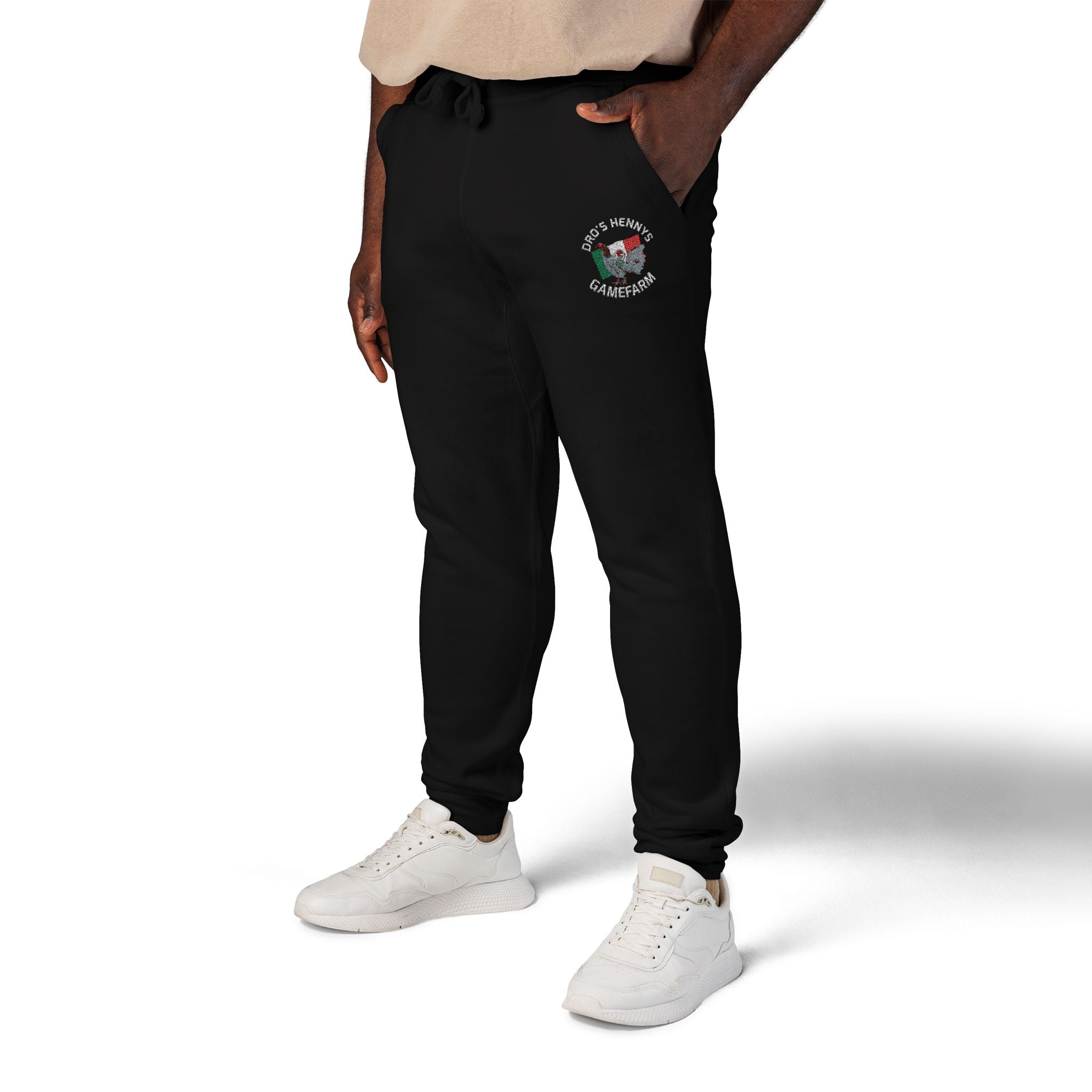 Henny- Embroidered Floral Heart Sweatpants — Cozy Fleece Joggers with 'Love' Detail