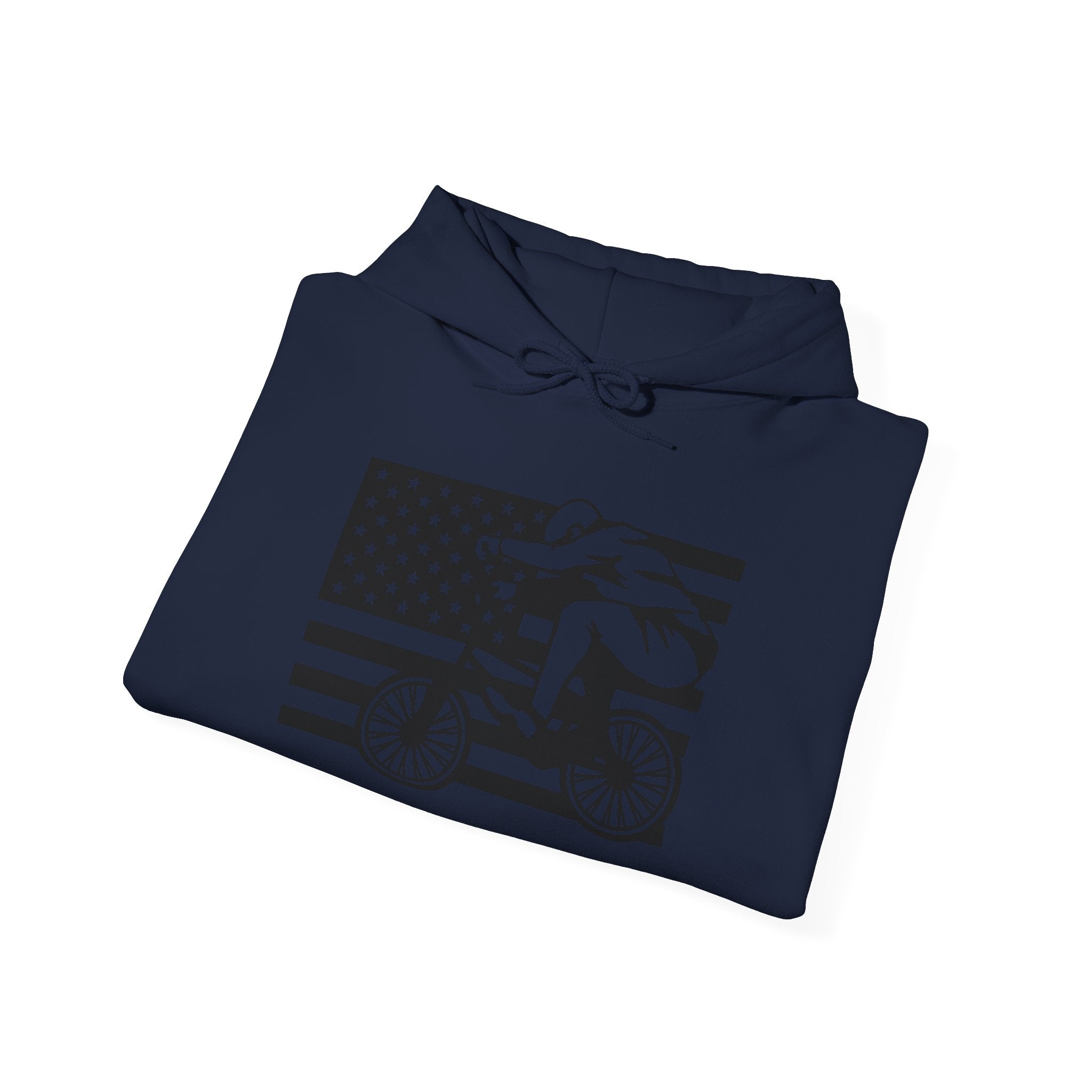 Rad-Biker American Flag Hoodie — 'Is My Bike Okay?' Graphic Hooded Sweatshirt