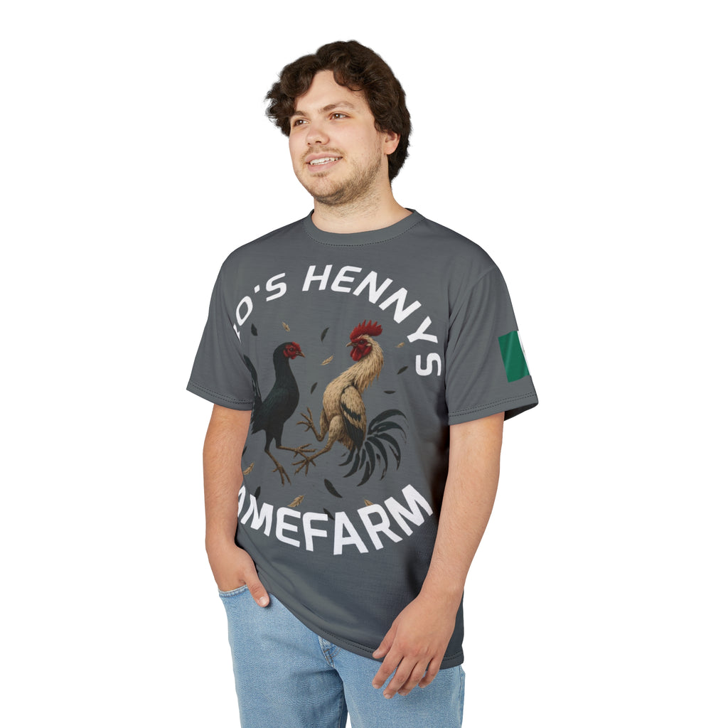 Henny- Gamefarm Roosters T‑Shirt — "Dro's Henny's Gamefarm" All‑Over Print Tee