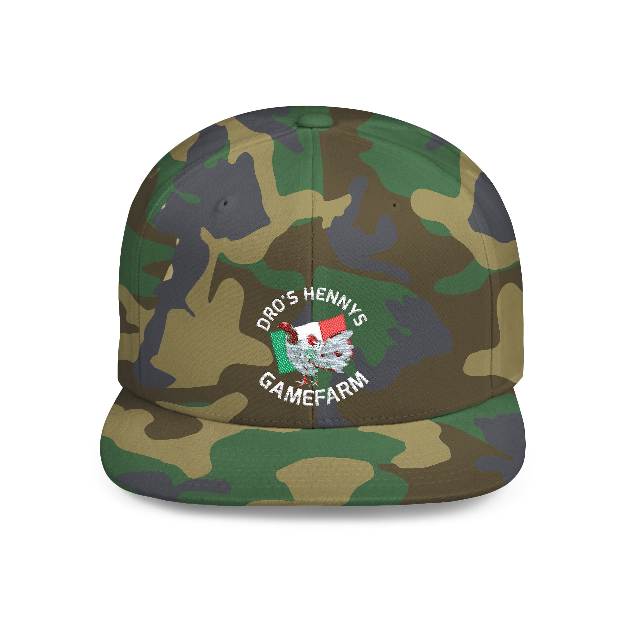 Henny- Flat Bill Snapback Hat — Dro's Henny's Gamefarm Logo Cap
