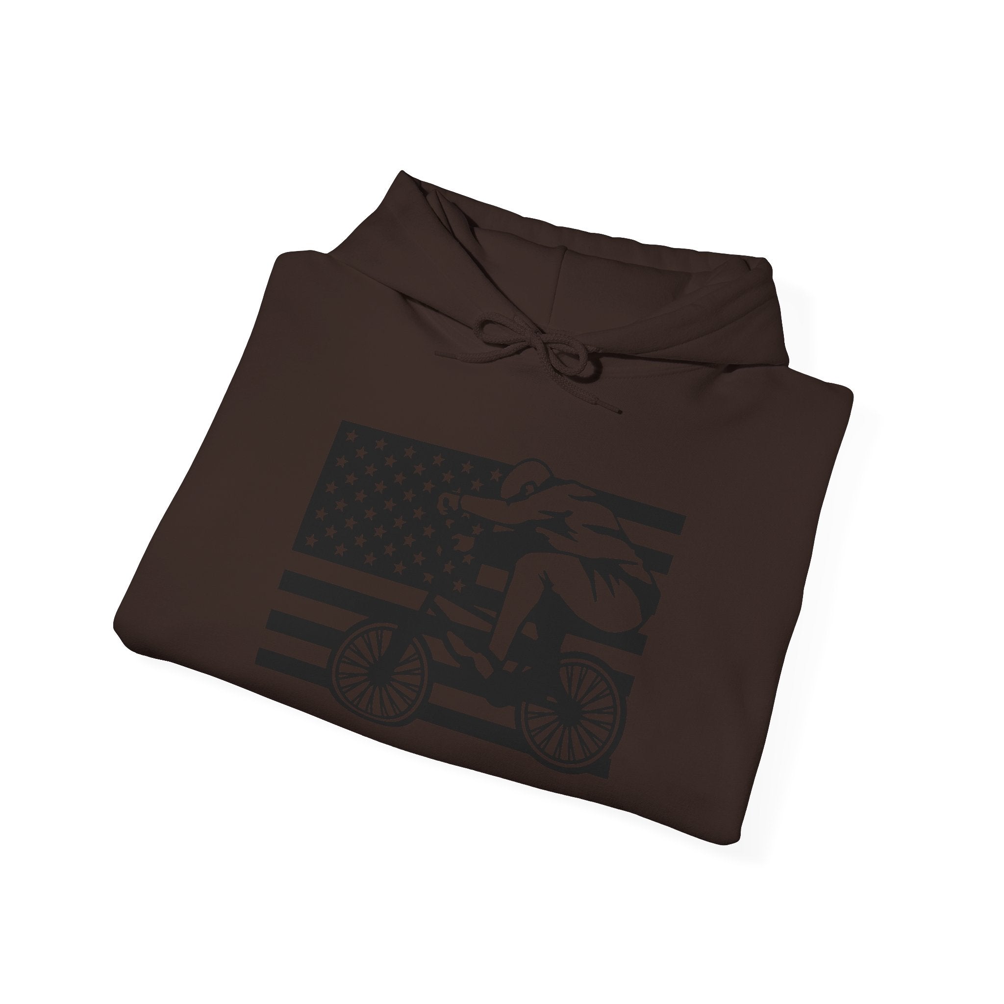 Rad-Biker American Flag Hoodie — 'Is My Bike Okay?' Graphic Hooded Sweatshirt