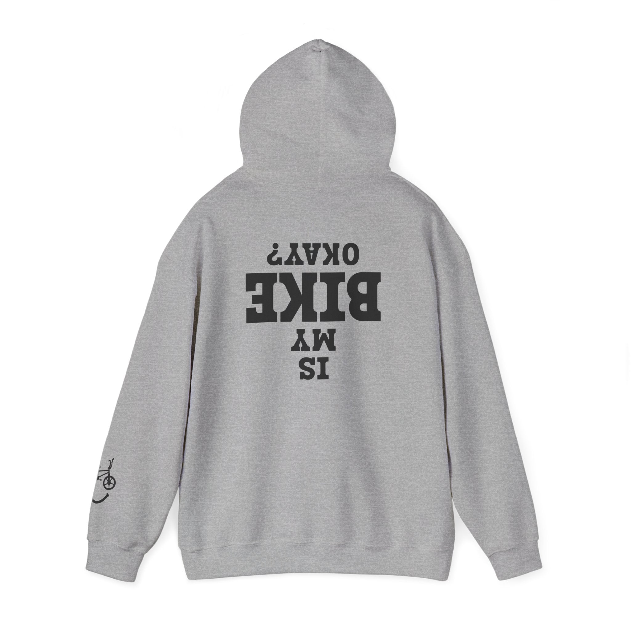 Rad-Biker American Flag Hoodie — 'Is My Bike Okay?' Graphic Hooded Sweatshirt