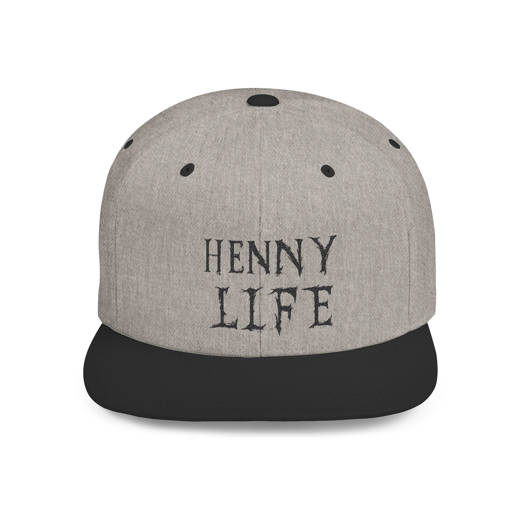 Henny-Snapback Hat — "Henny Life" Embroidered Flat Bill Cap