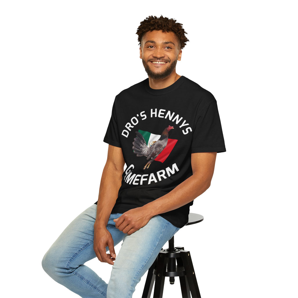 Henny- Gamefarm Rooster T-Shirt — "Dro's Henny's Gamefarm" Poultry Farm Tee
