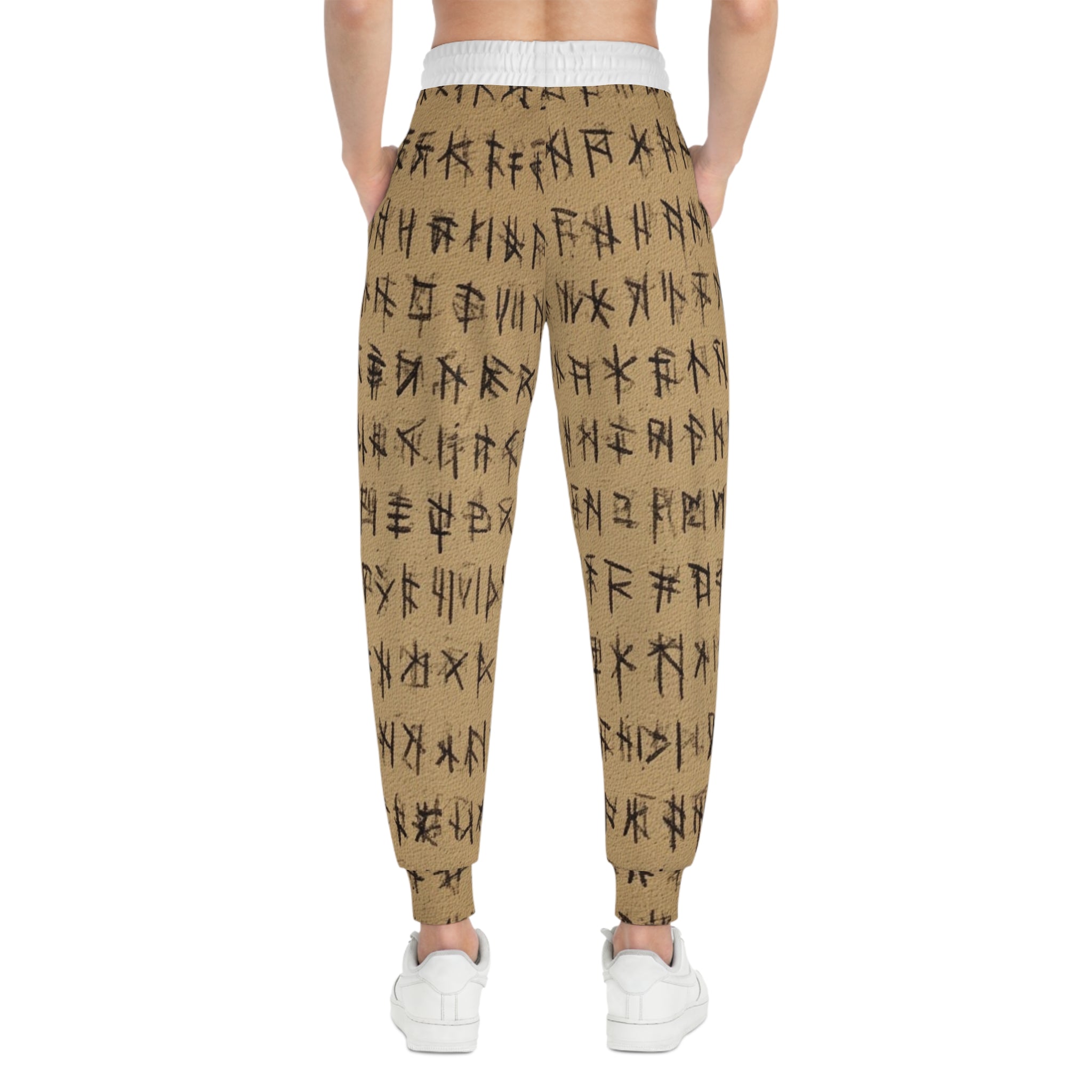 Joggers-Runic Pattern— Rustic Tribal Symbol Athletic Pants