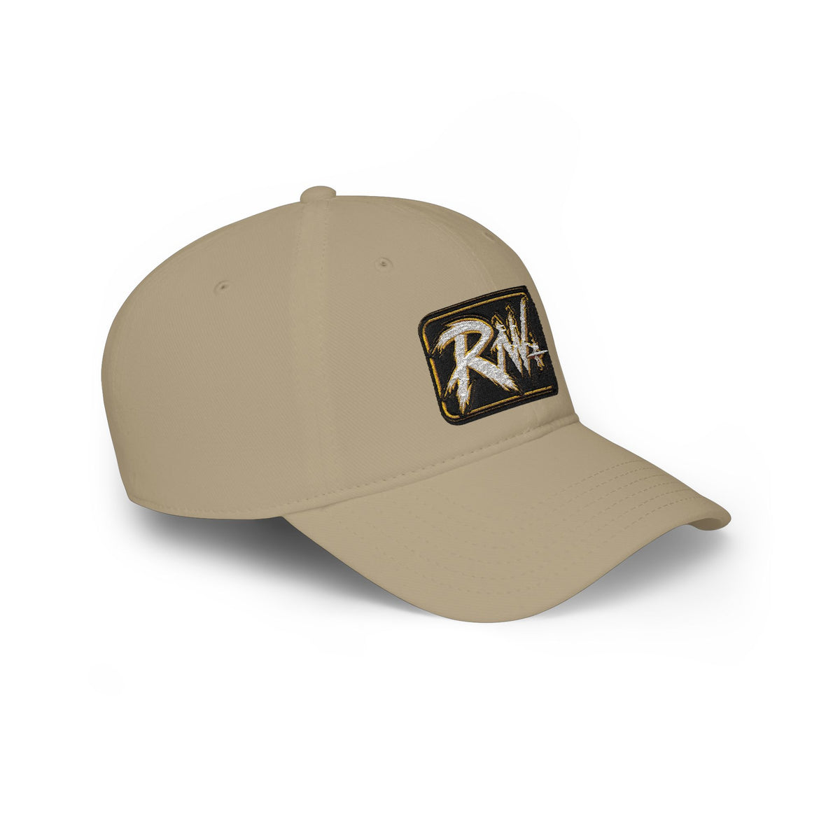 Hat-Red Low-Profile Baseball Cap with 'RW' Embroidered Patch — Casual Everyday Dad Hat
