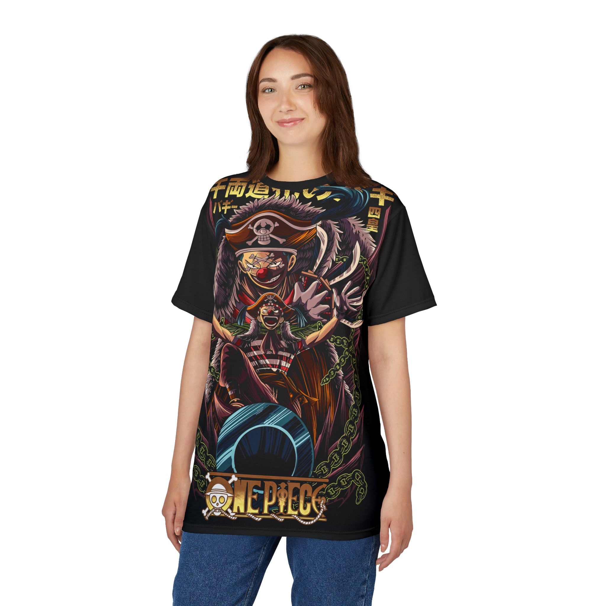 Anime-Pirate Crew Graphic Tee — Colorful Anime All-Over Print