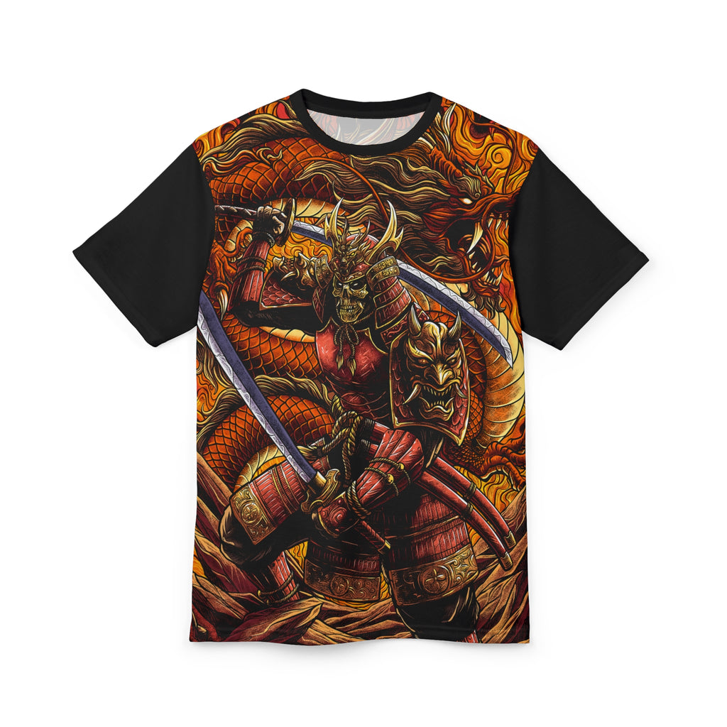 Anime- Battle Tee — Fiery Japanese Warrior Graphic Shirt