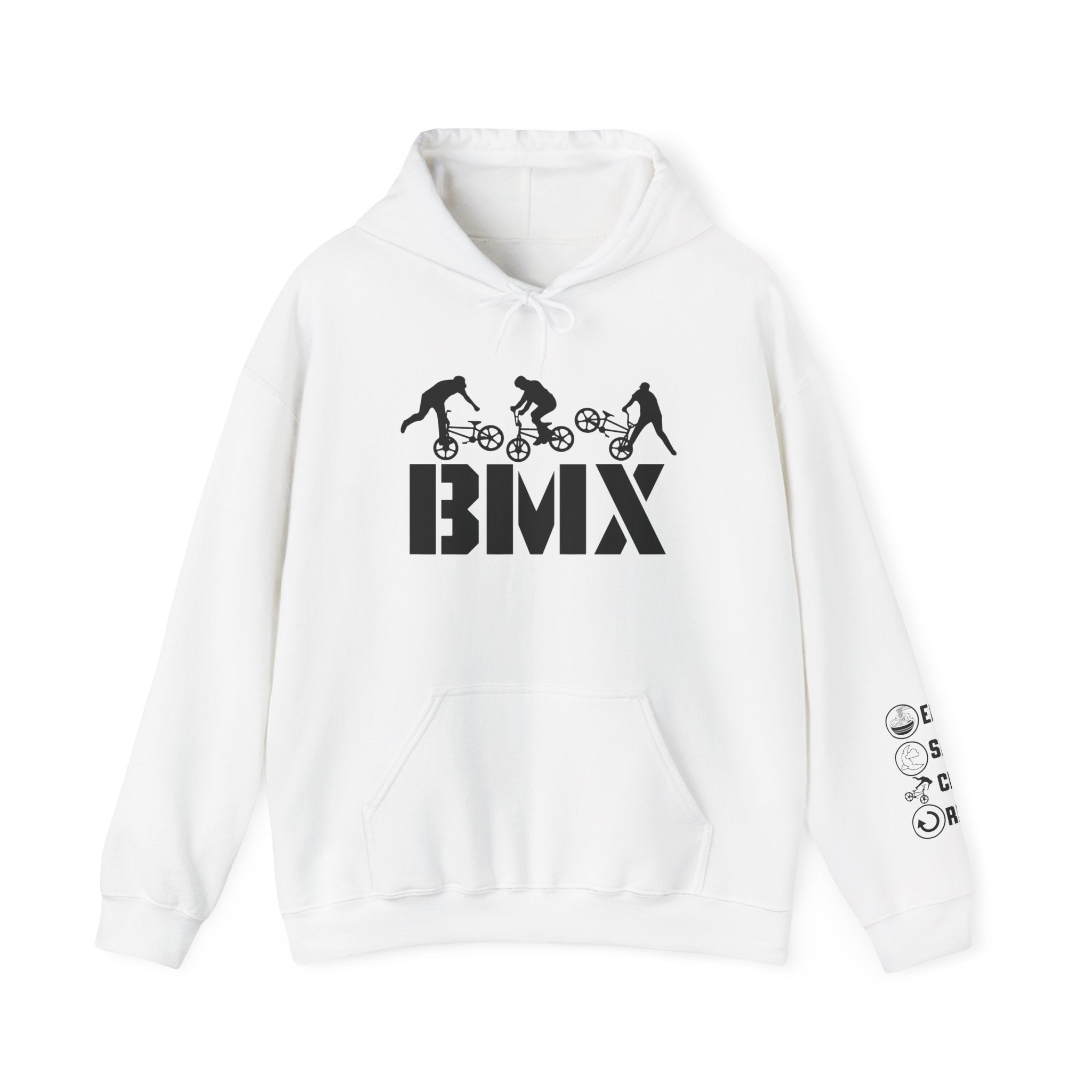 Rad-BMX Rider Hoodie — BMX Stunt Silhouettes Pullover for Riders & Fans