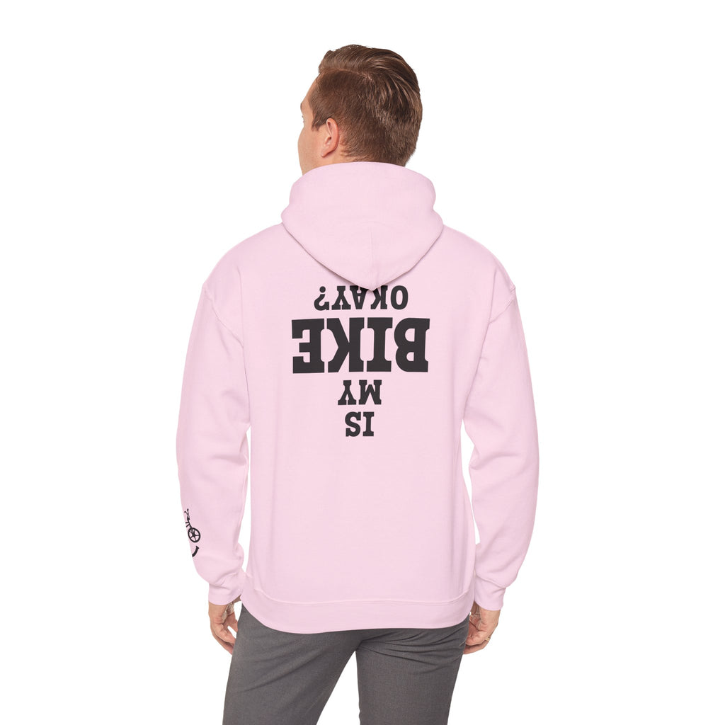 Rad-Biker American Flag Hoodie — 'Is My Bike Okay?' Graphic Hooded Sweatshirt