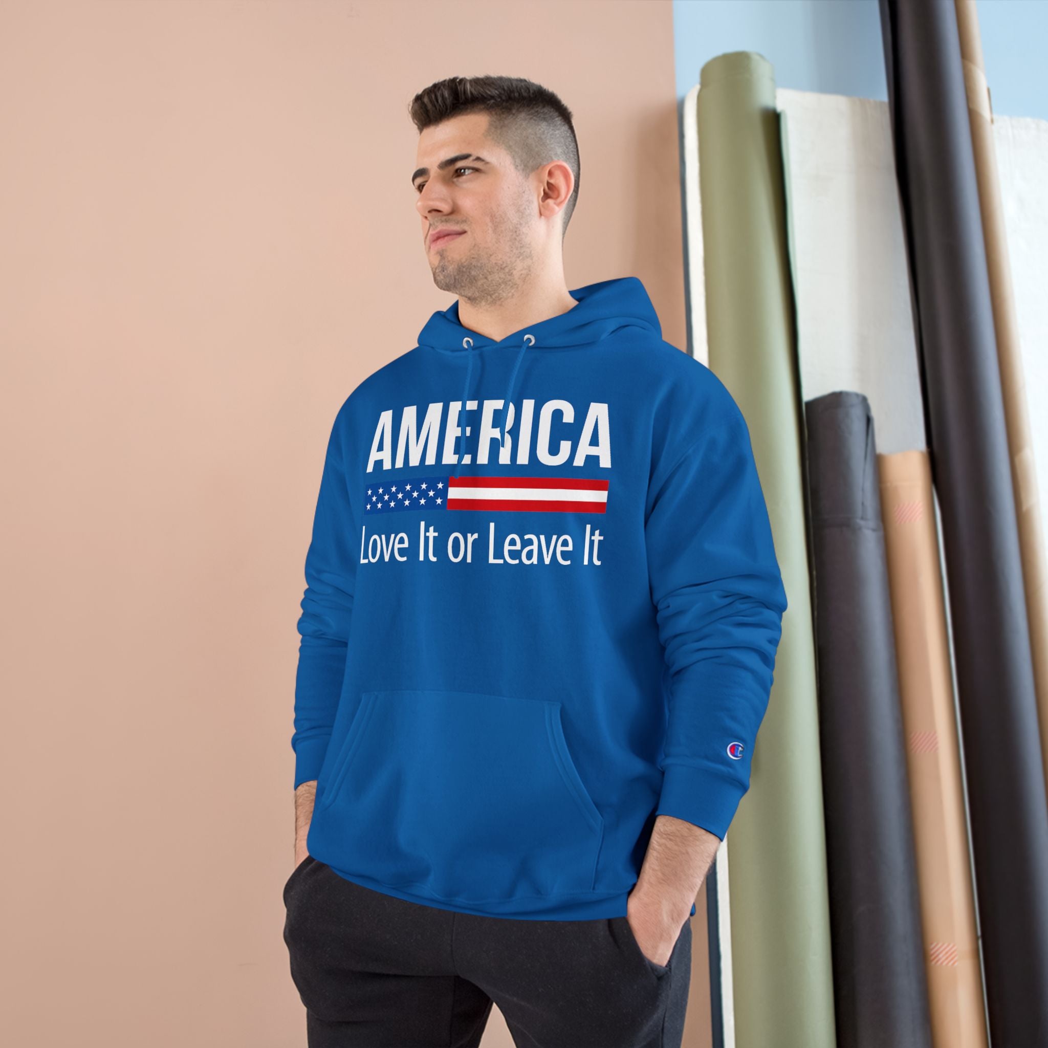 Ant-America Hoodie - "Love It or Leave It" / "Built Different - America First" Patriotic Pullover