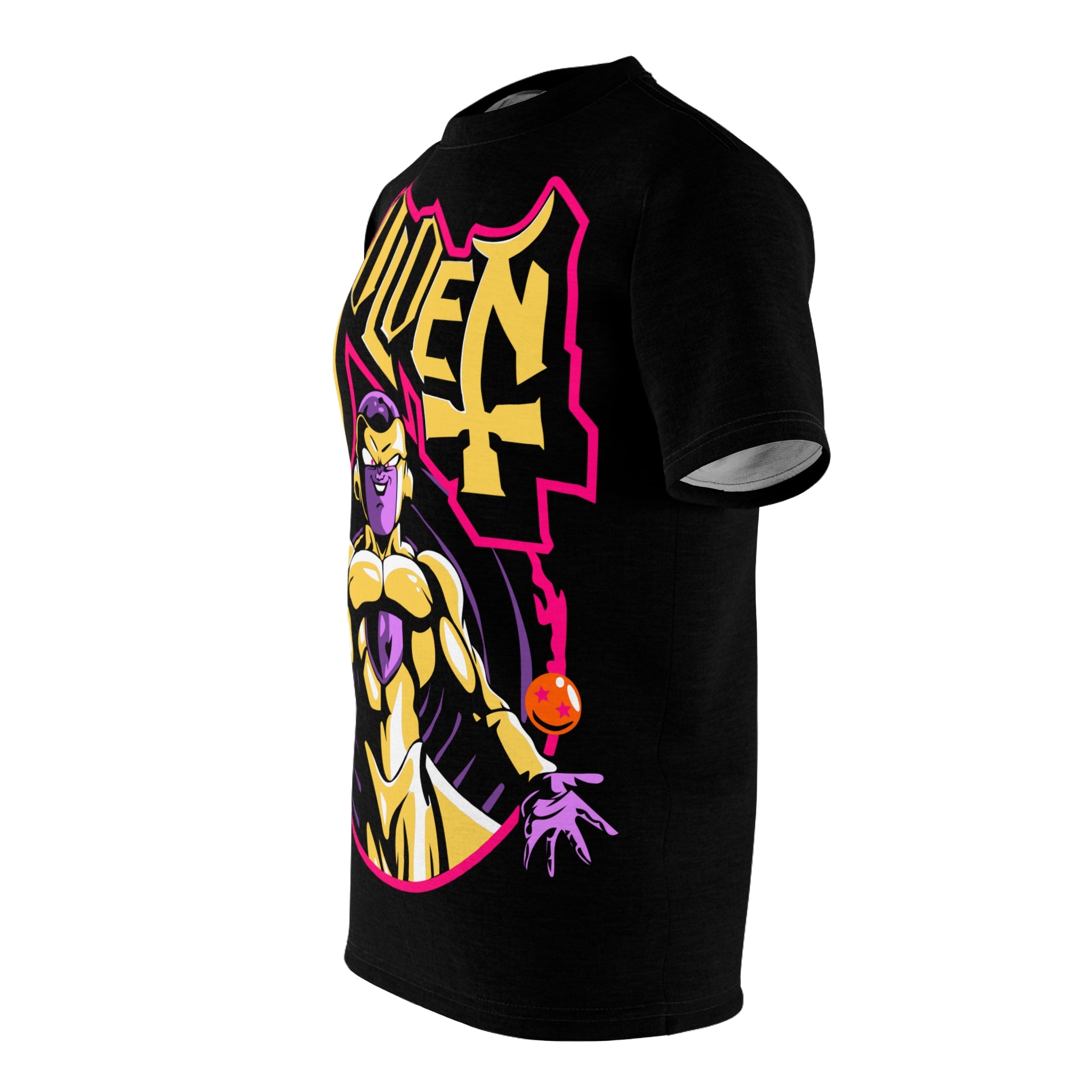 Dragon-Golden Warrior Graphic Tee — Bold Anime Villain All-Over Print