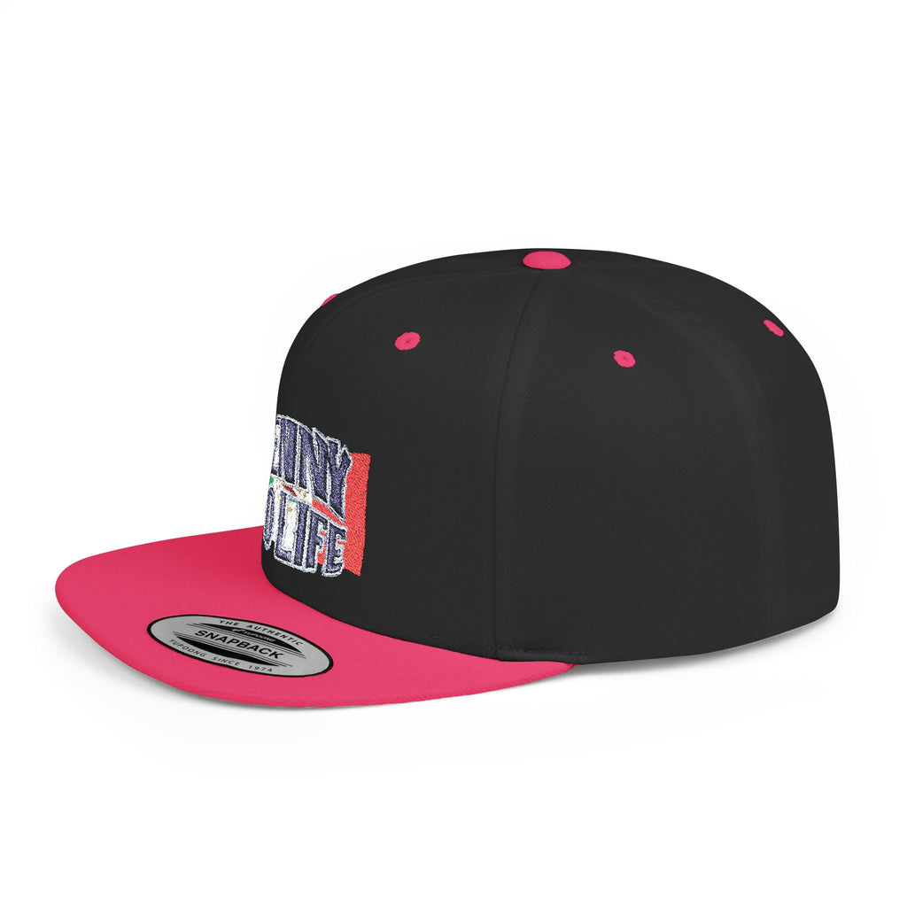 Henny- Flat Bill Snapback Hat — "Henny No Life" Embroidered with Italian Flag Accent