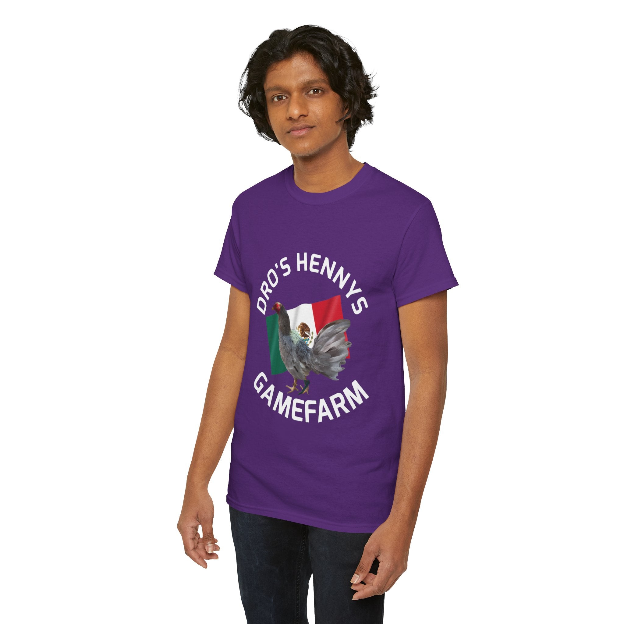Henny-Gamefowl Tee — "Dro's Henny's Gamefarm" Mexican Flag Rooster Shirt