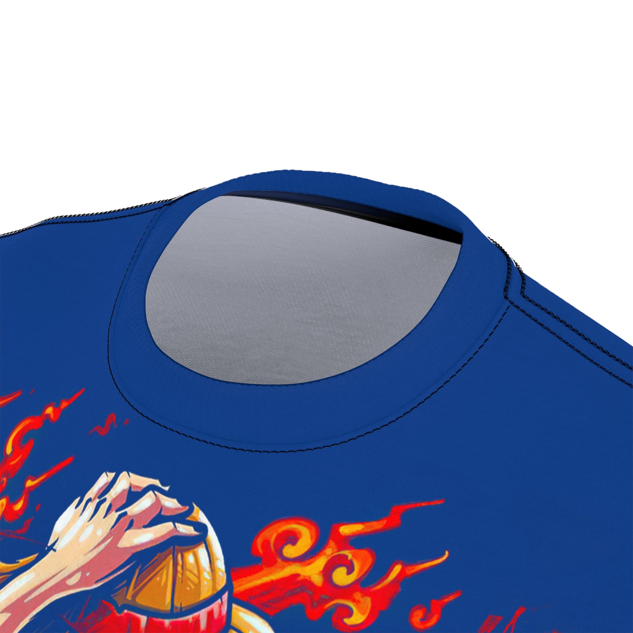 Anime-Flaming Straw Hat Pirate Tee — Anime Luffy Graphic T-Shirt