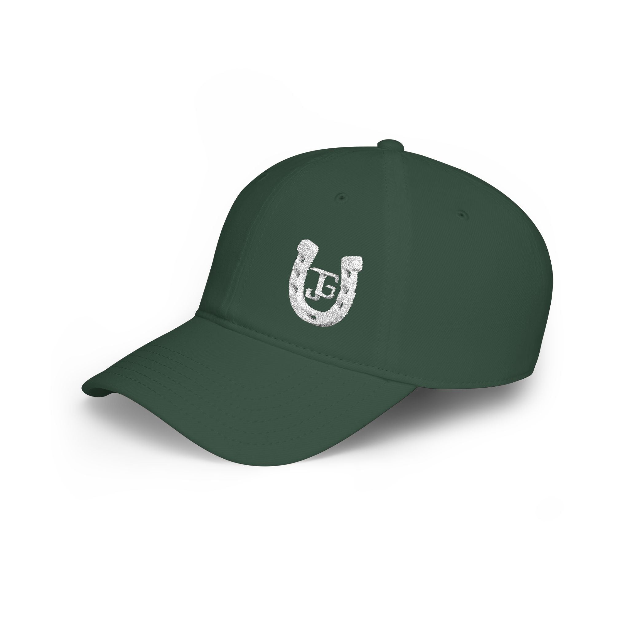 JG-Embroidered Horseshoe Logo Cap — Low Profile Baseball Hat
