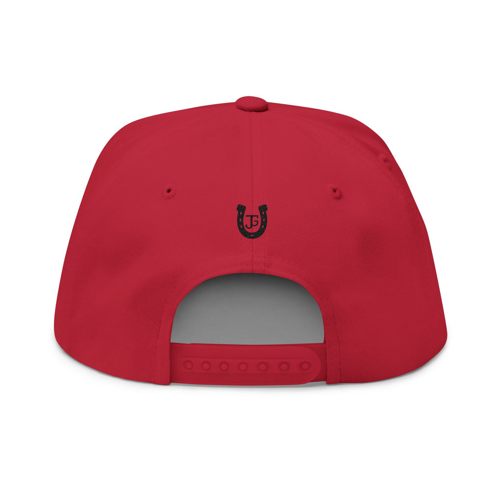 JG-Embroidered Horseshoe Flat Bill Cap — Lucky Initials Snapback