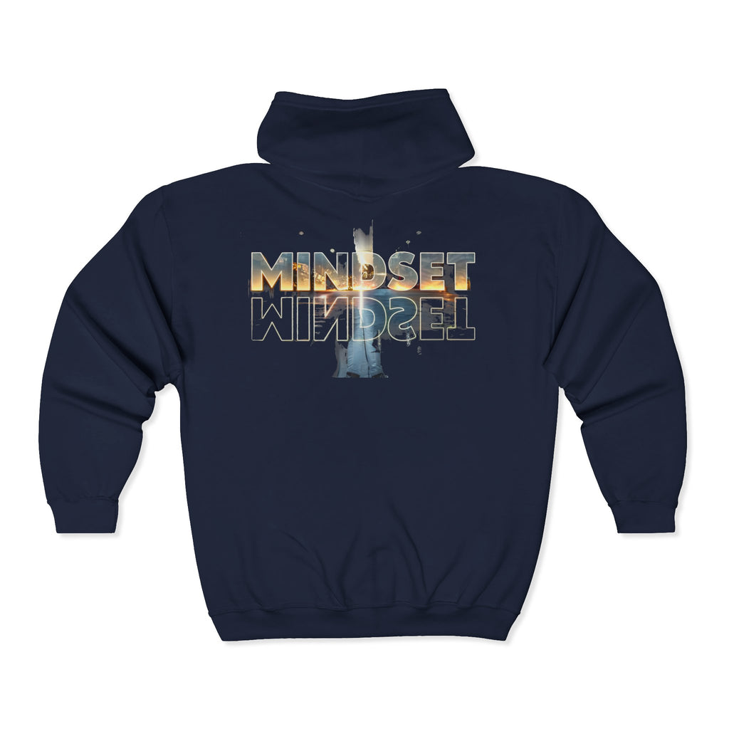 Zip- Mindset Reflection Zip Hoodie — 'MINDSET' Mirrored Statue Graphic