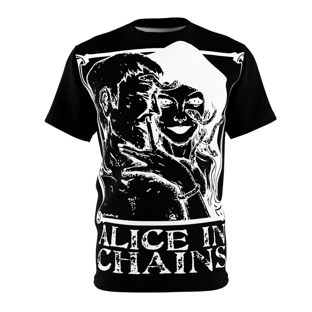 Metal- Alice in Chains Grunge Band T-Shirt – Black All-Over Print Tee