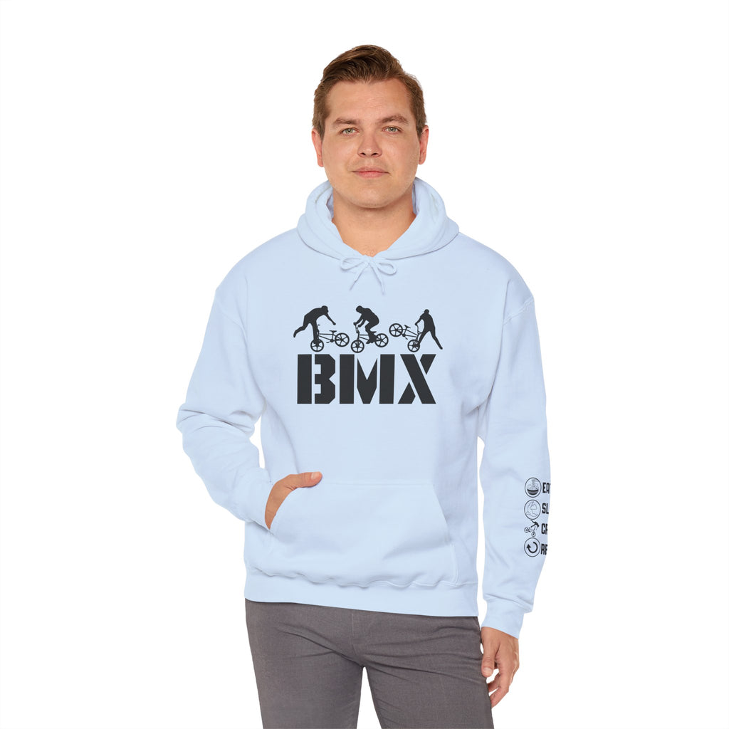Rad-BMX Rider Hoodie — BMX Stunt Silhouettes Pullover for Riders & Fans