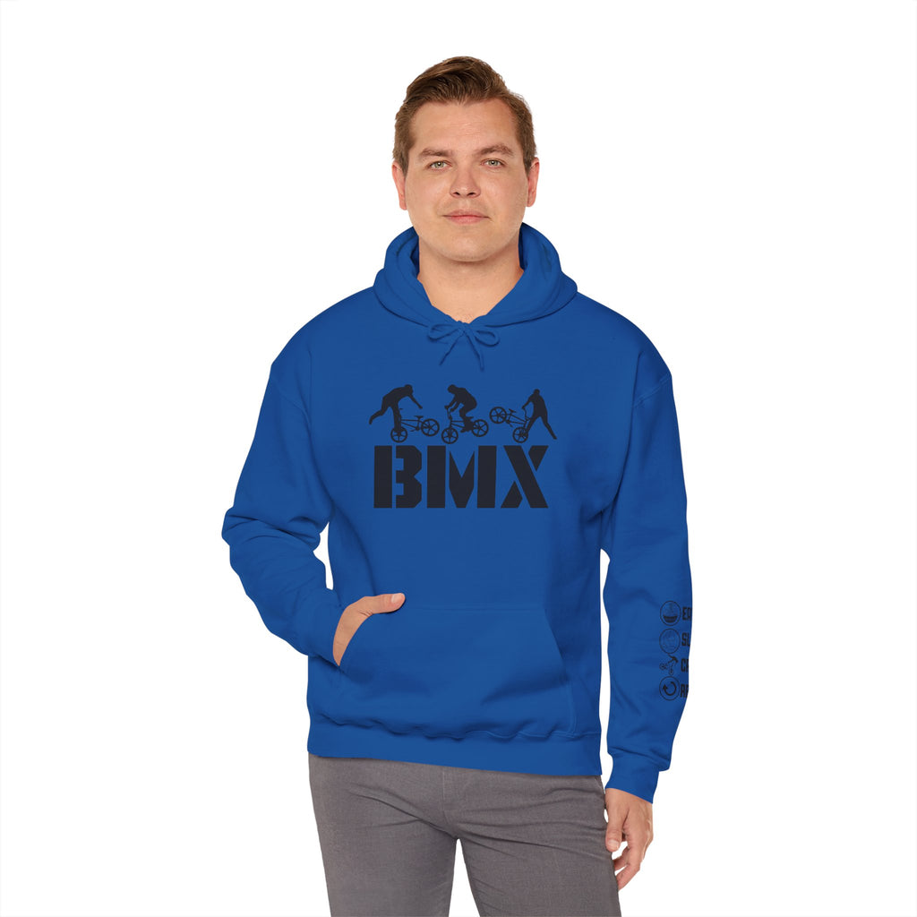 Rad-BMX Rider Hoodie — BMX Stunt Silhouettes Pullover for Riders & Fans
