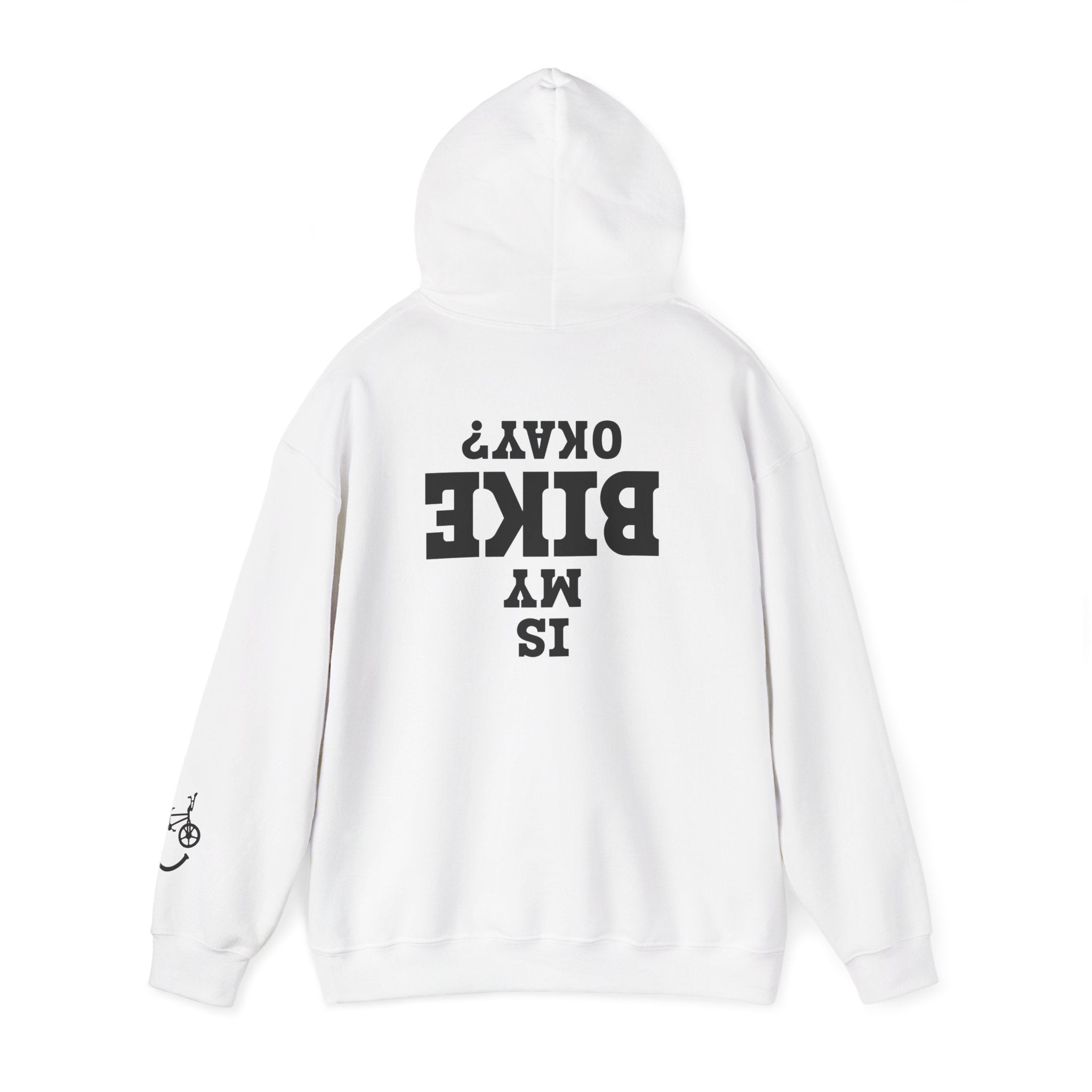 Rad-Biker American Flag Hoodie — 'Is My Bike Okay?' Graphic Hooded Sweatshirt