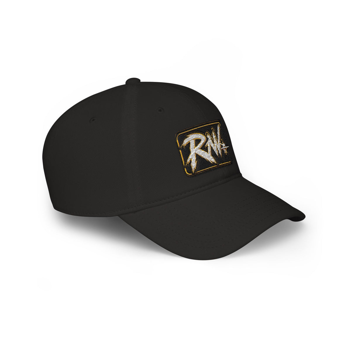 Hat-Red Low-Profile Baseball Cap with 'RW' Embroidered Patch — Casual Everyday Dad Hat
